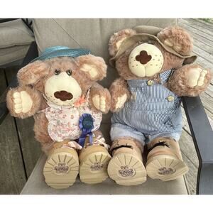 Vintage Furskins Plush 22" Teddy Bears By Xavier Roberts Pair Of Them